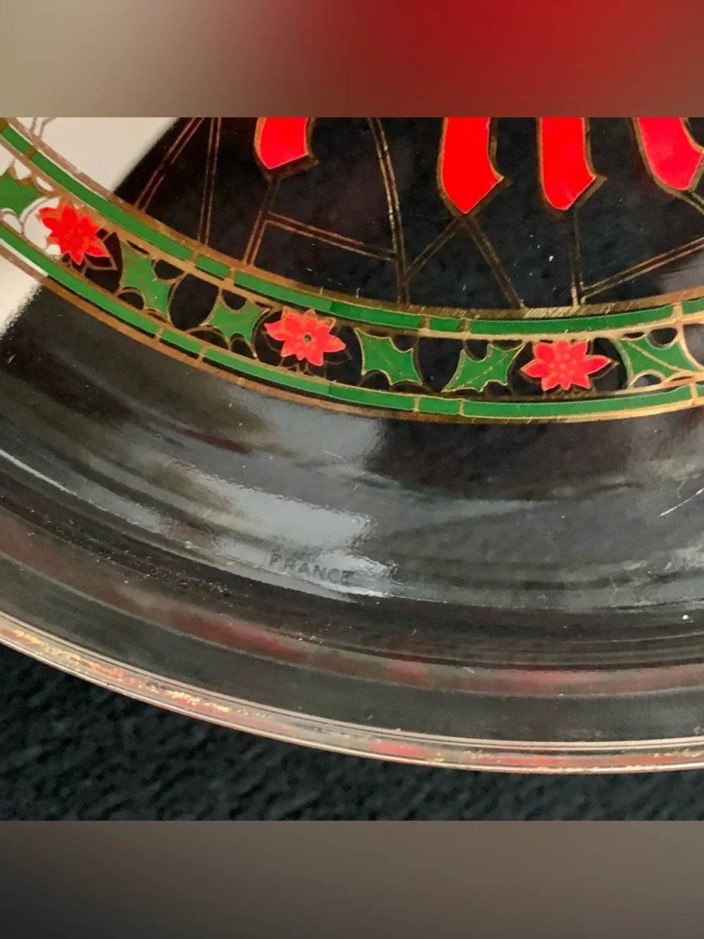 🔍Vintage Culver “Season’s Greetings” Christmas Glass Serving Tray / Platter 🎄